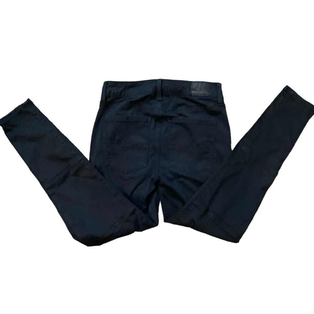 American Eagle Women’s Black High-Waisted Jegging Moto Sateen Size 2R Crop - Picture 11 of 11